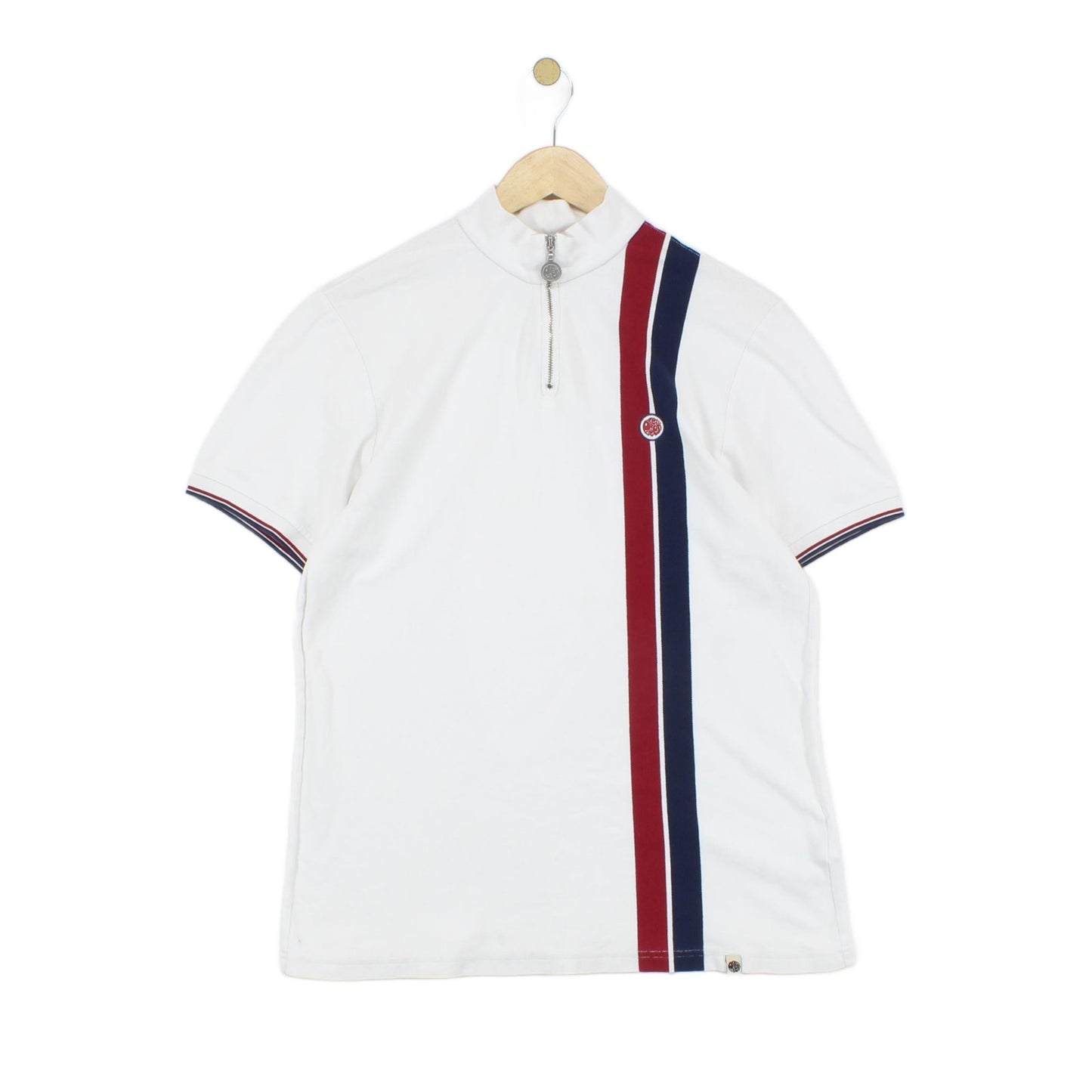 Mens Striped Polo Shirt Made In Portugal 1/4 Zip