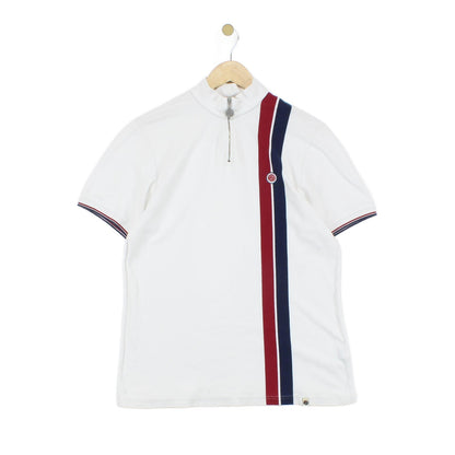 Mens Striped Polo Shirt Made In Portugal 1/4 Zip