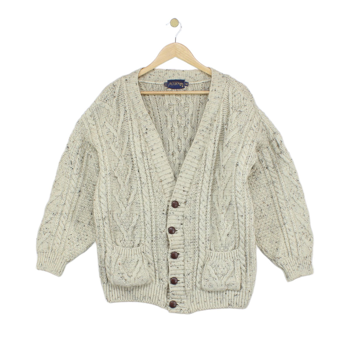 Womens Cable Knit Cardigan Chunky Knit Wool