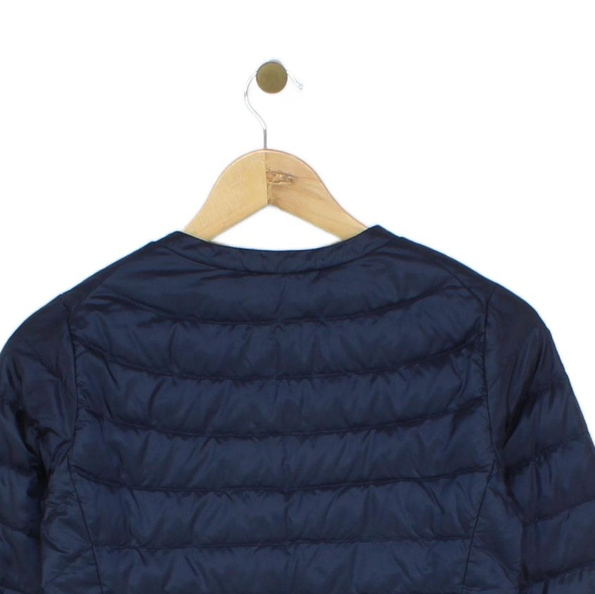 Womens Quilted Down Jacket Snap Button Lightweight
