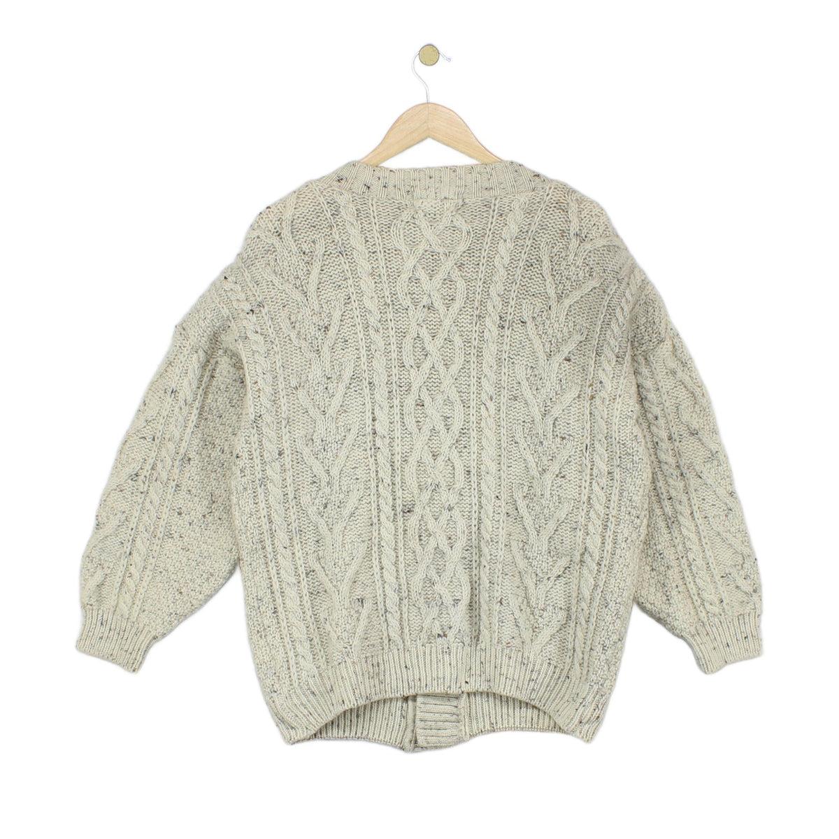 Womens Cable Knit Cardigan Chunky Knit Wool