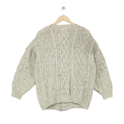 Womens Cable Knit Cardigan Chunky Knit Wool