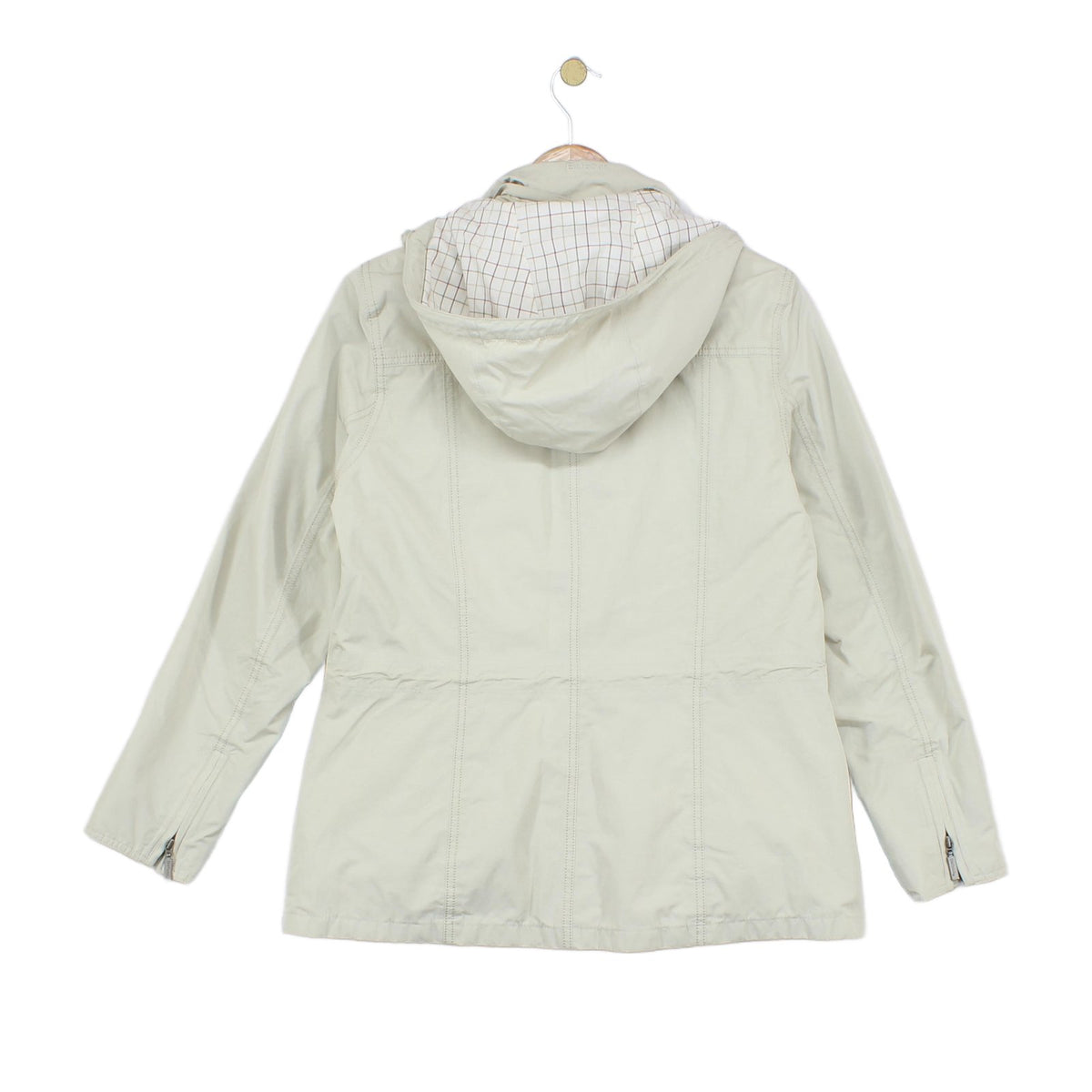 Womens Waterproof Jacket Breathable Hooded Plaid Lining