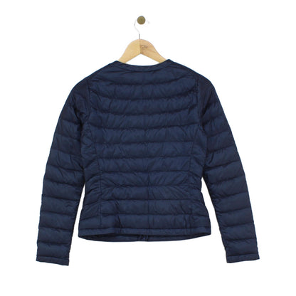 Womens Quilted Down Jacket Snap Button Lightweight