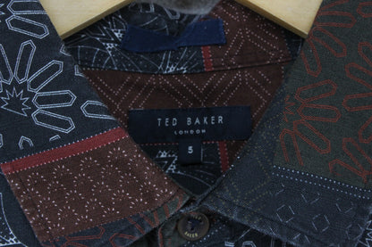 Mens Patterned Shirt Short Sleeve Button Up