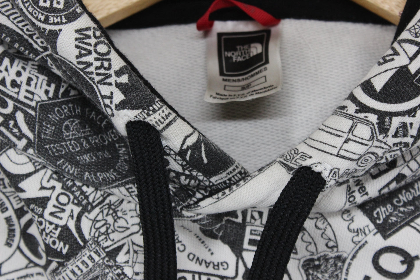 Mens Patterned Hoodie Embroidered Graphic Pullover