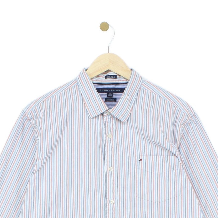 Mens Striped Shirt Custom Fit Long Sleeve