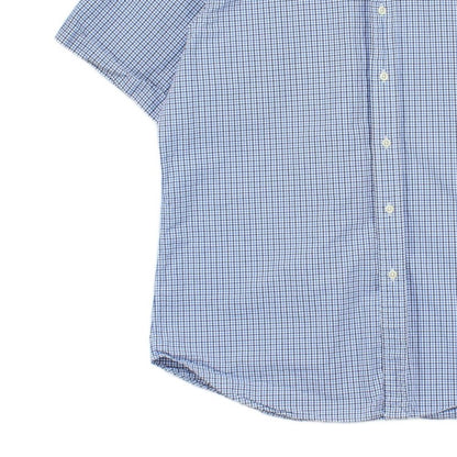 Mens Check Shirt Short Sleeve Slim Fit