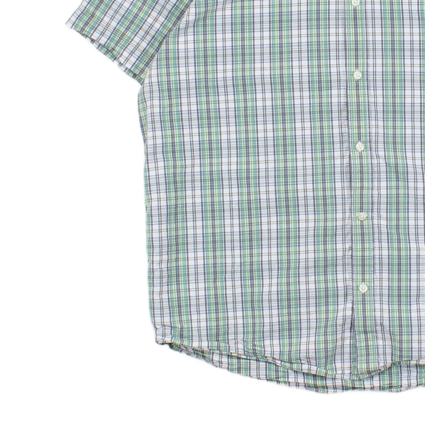 Mens Check Shirt Button Up Short Sleeve Classic