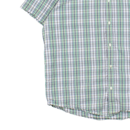 Mens Check Shirt Button Up Short Sleeve Classic