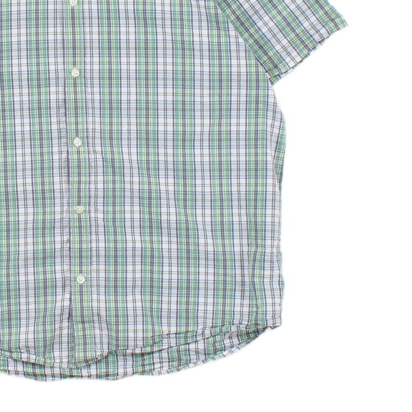 Mens Check Shirt Button Up Short Sleeve Classic