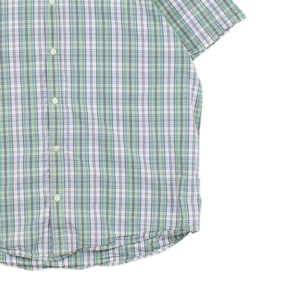 Mens Check Shirt Button Up Short Sleeve Classic