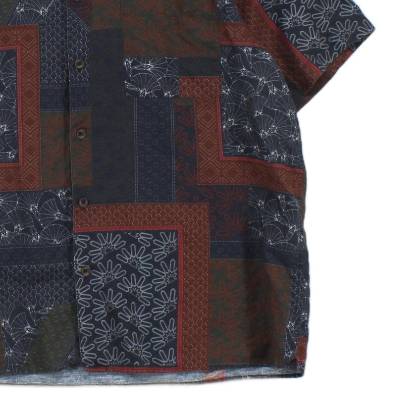 Mens Patterned Shirt Short Sleeve Button Up