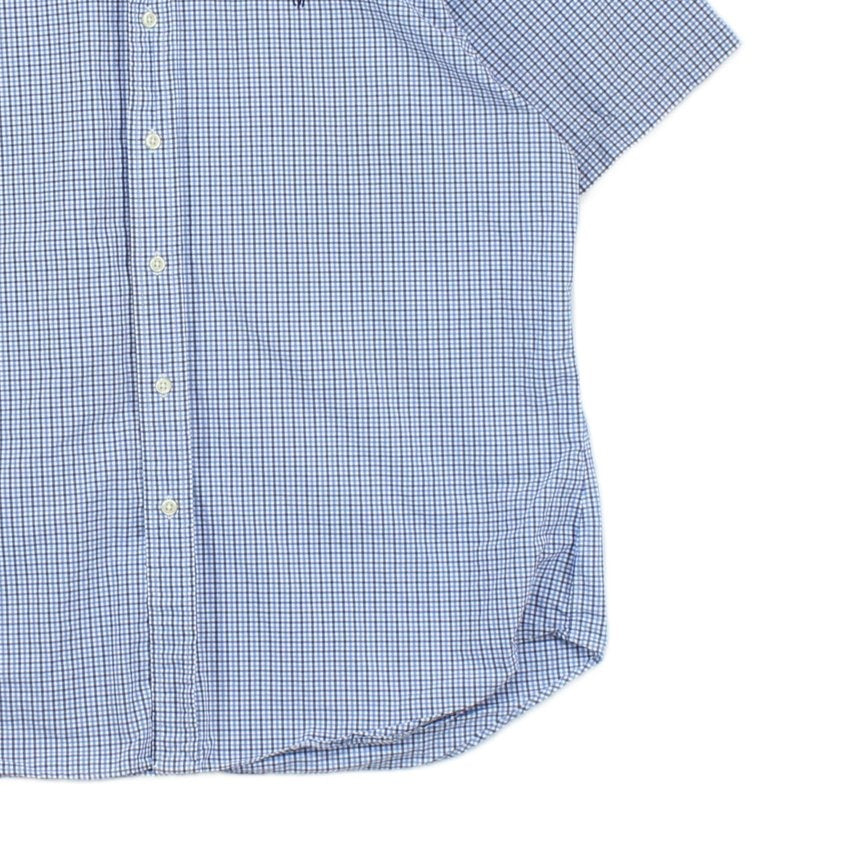 Mens Check Shirt Short Sleeve Slim Fit