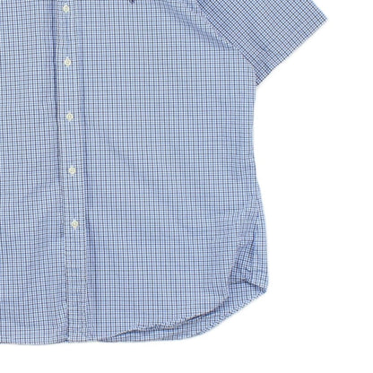 Mens Check Shirt Short Sleeve Slim Fit