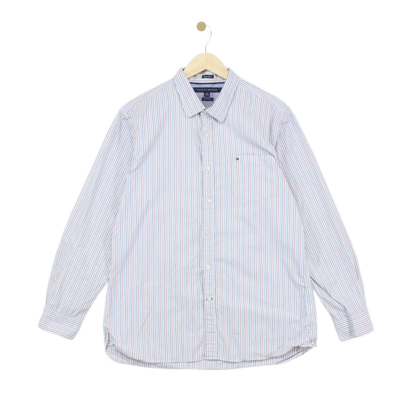 Mens Striped Shirt Custom Fit Long Sleeve