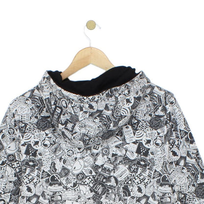 Mens Patterned Hoodie Embroidered Graphic Pullover