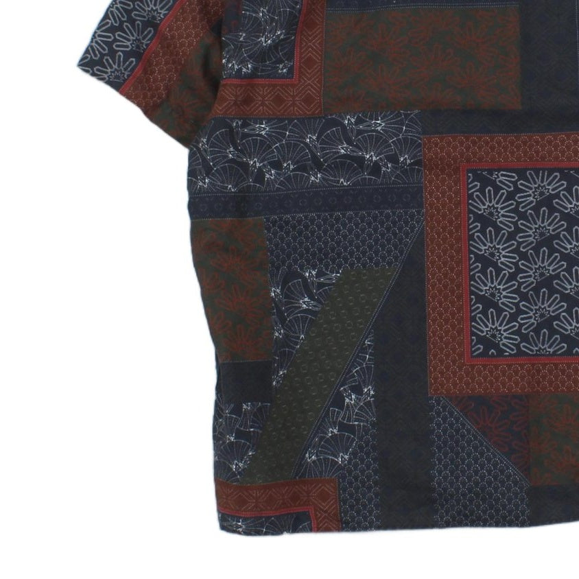 Mens Patterned Shirt Short Sleeve Button Up