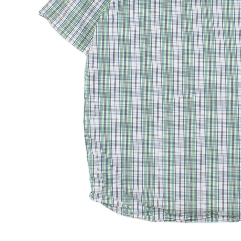 Mens Check Shirt Button Up Short Sleeve Classic