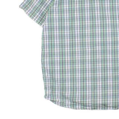 Mens Check Shirt Button Up Short Sleeve Classic