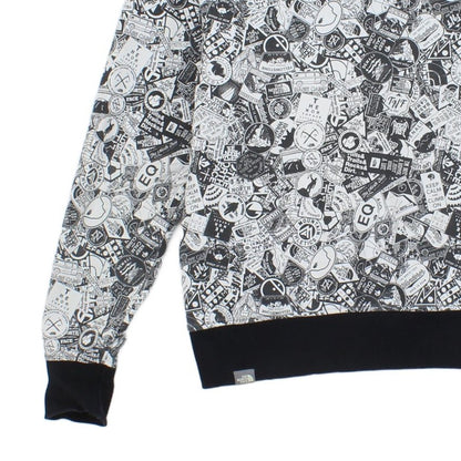 Mens Patterned Hoodie Embroidered Graphic Pullover