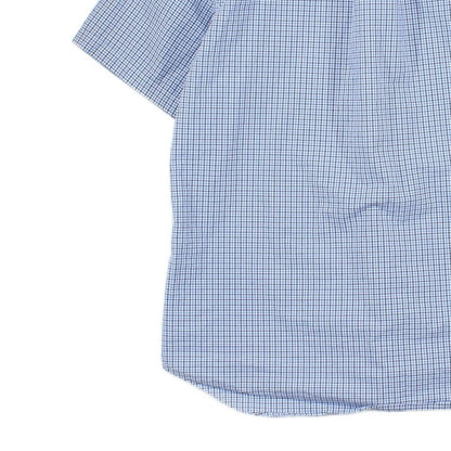 Mens Check Shirt Short Sleeve Slim Fit