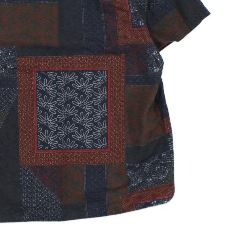 Mens Patterned Shirt Short Sleeve Button Up