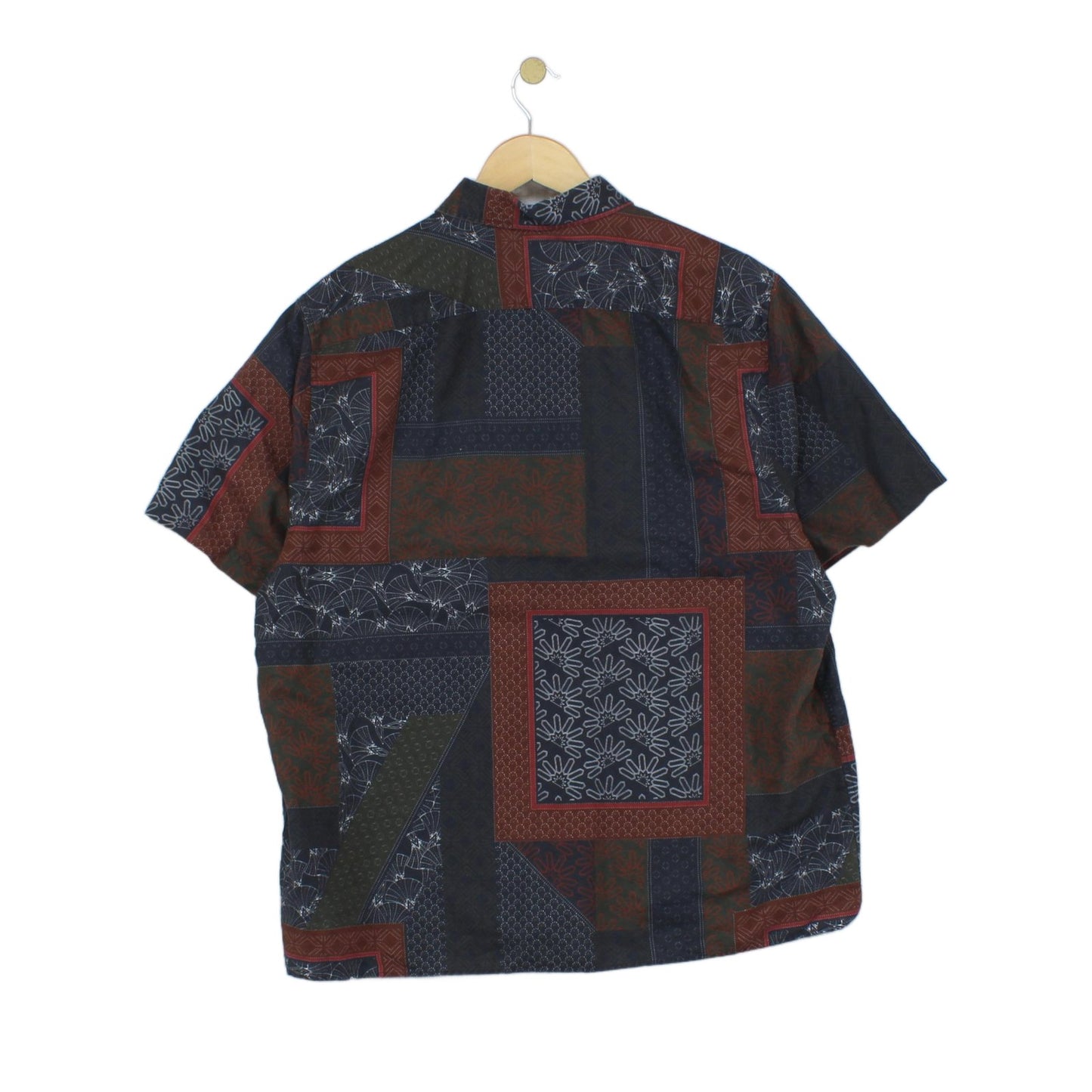 Mens Patterned Shirt Short Sleeve Button Up