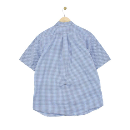 Mens Check Shirt Short Sleeve Slim Fit
