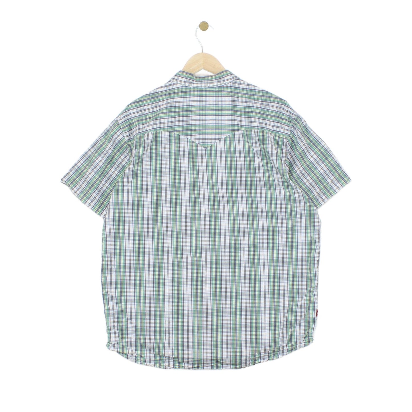 Mens Check Shirt Button Up Short Sleeve Classic