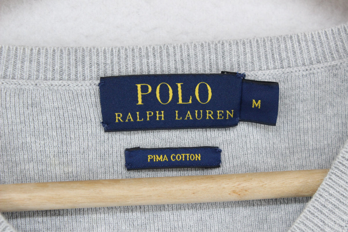 Mens V-Neck Jumper Ribbed Knit Cotton