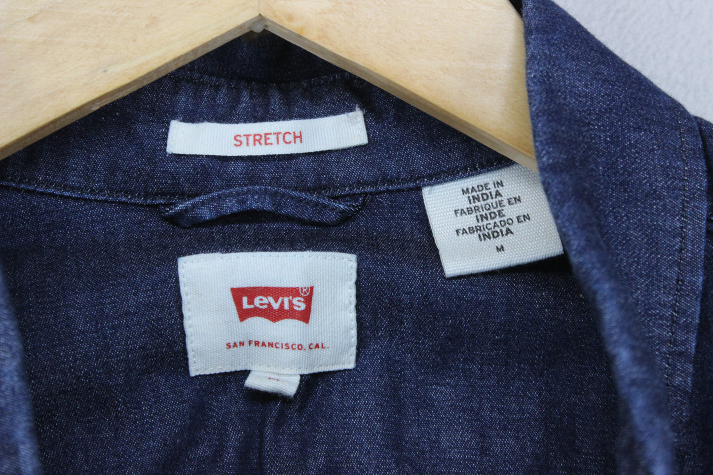 Mens Denim Shirt Button Up Stretch