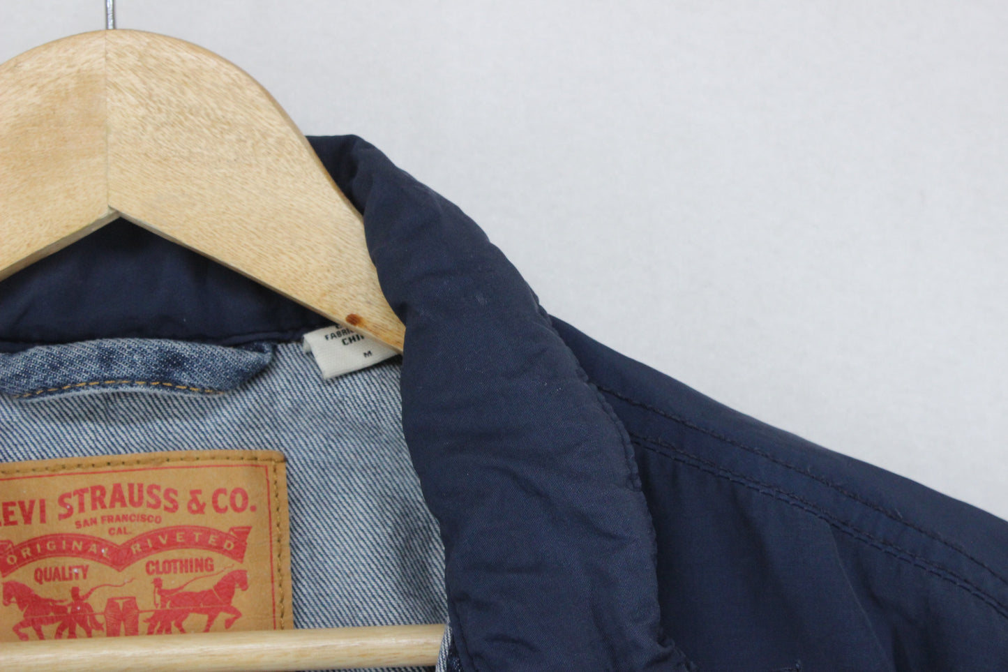 Mens Denim Jacket Full Zip Classic Panelled