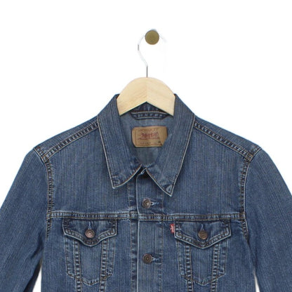 Womens Denim Jacket Button Long Sleeve