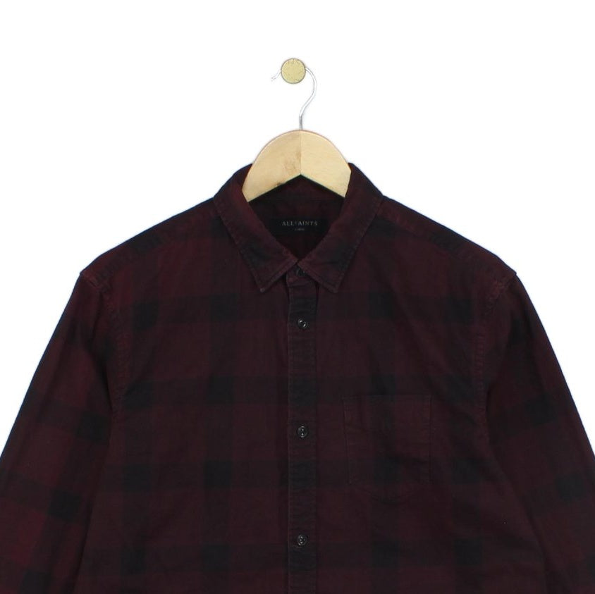 Mens Marigny Plaid Shirt Button Down Long