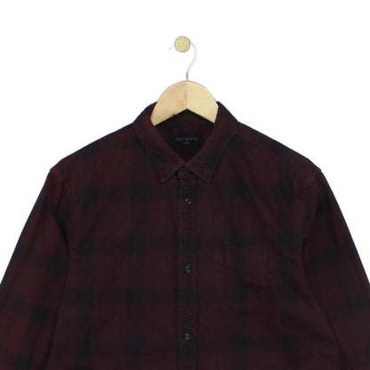 Mens Marigny Plaid Shirt Button Down Long