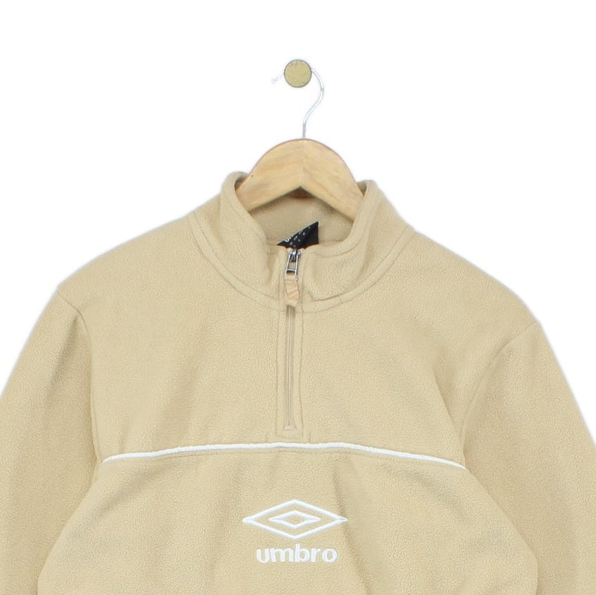 Mens 1/4 Zip Fleece Embroidered Retro