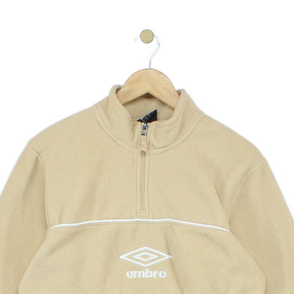 Mens 1/4 Zip Fleece Embroidered Retro