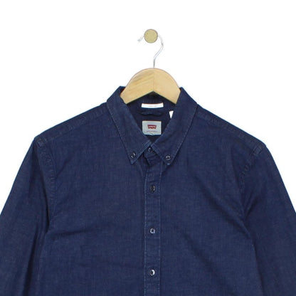 Mens Denim Shirt Button Up Stretch