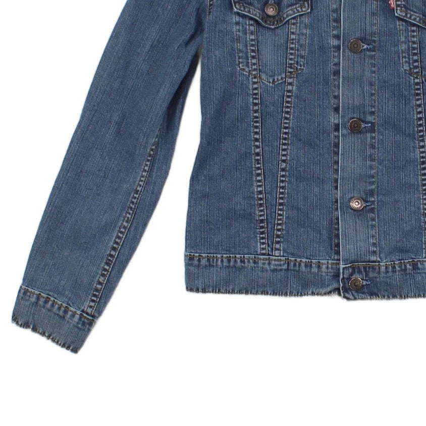 Womens Denim Jacket Button Long Sleeve