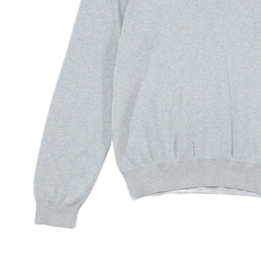 Mens V-Neck Jumper Ribbed Knit Cotton