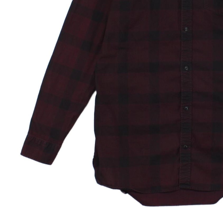 Mens Marigny Plaid Shirt Button Down Long
