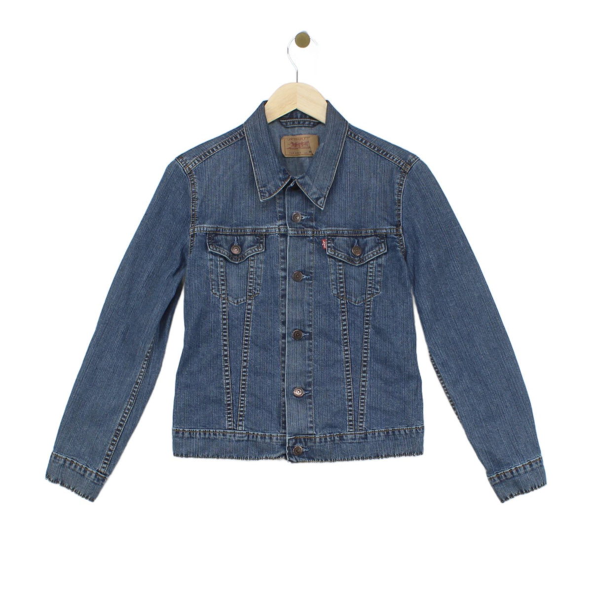 Womens Denim Jacket Button Long Sleeve