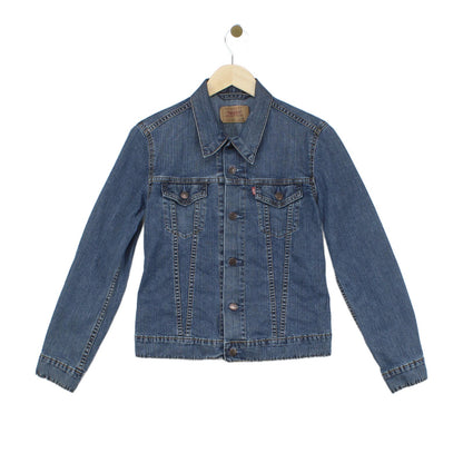 Womens Denim Jacket Button Long Sleeve