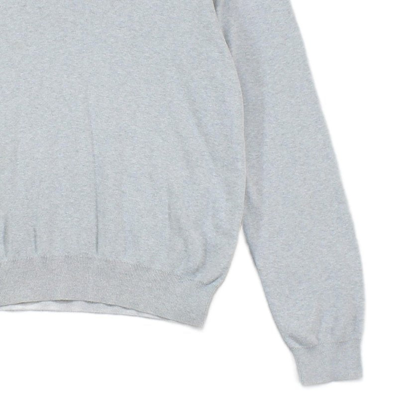 Mens V-Neck Jumper Ribbed Knit Cotton