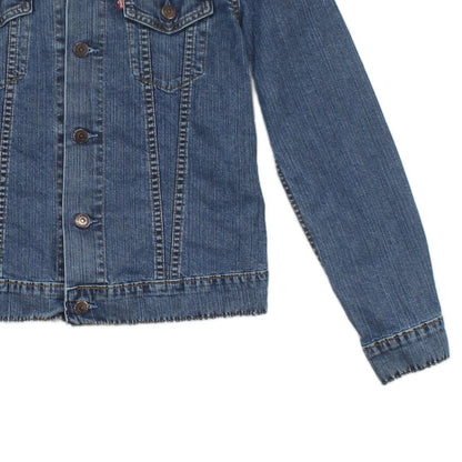 Womens Denim Jacket Button Long Sleeve