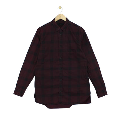Mens Marigny Plaid Shirt Button Down Long