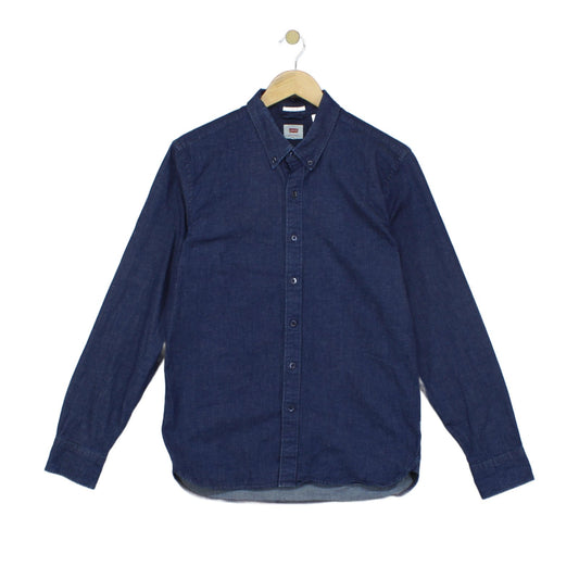 Mens Denim Shirt Button Up Stretch