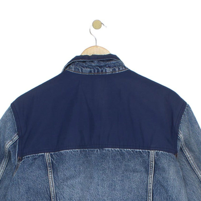 Mens Denim Jacket Full Zip Classic Panelled
