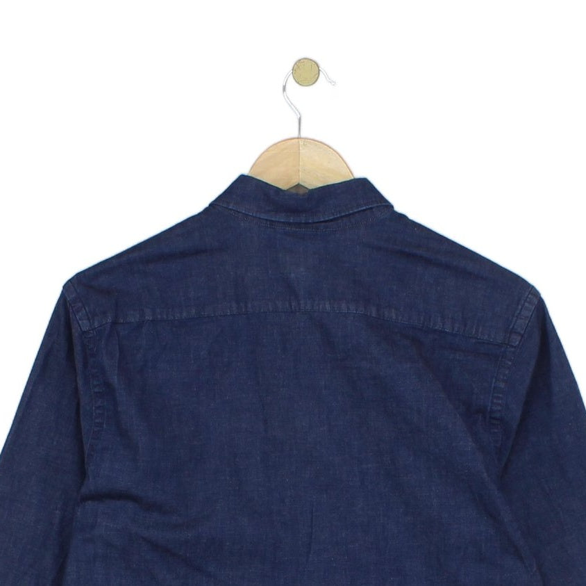 Mens Denim Shirt Button Up Stretch